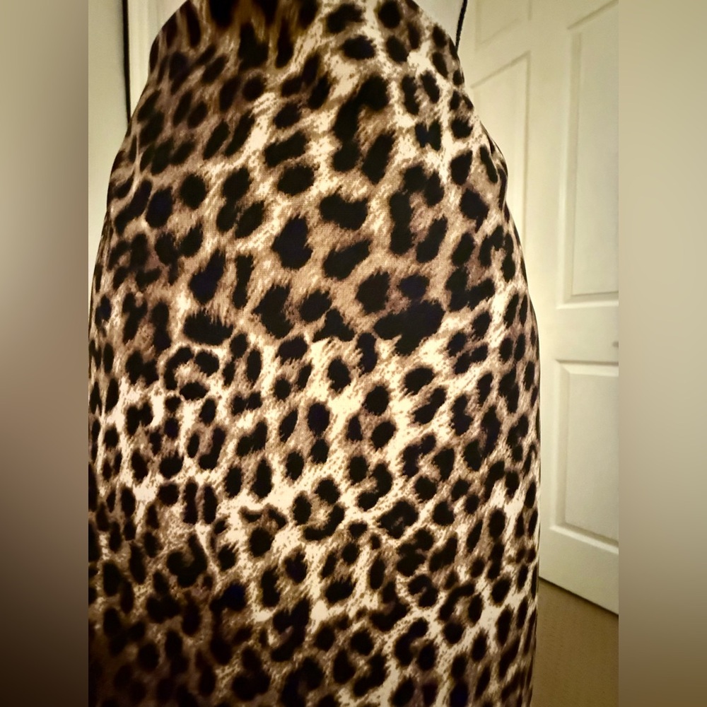 Alfani Brown & Black Leopard Midi Pencil Skirt, Sz 8P - Picture 2 of 7